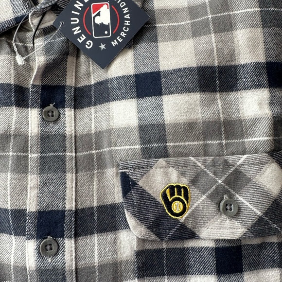 Milwaukee Brewers Graphic Flannel Shirt ~ NWT - Picture 5 of 6